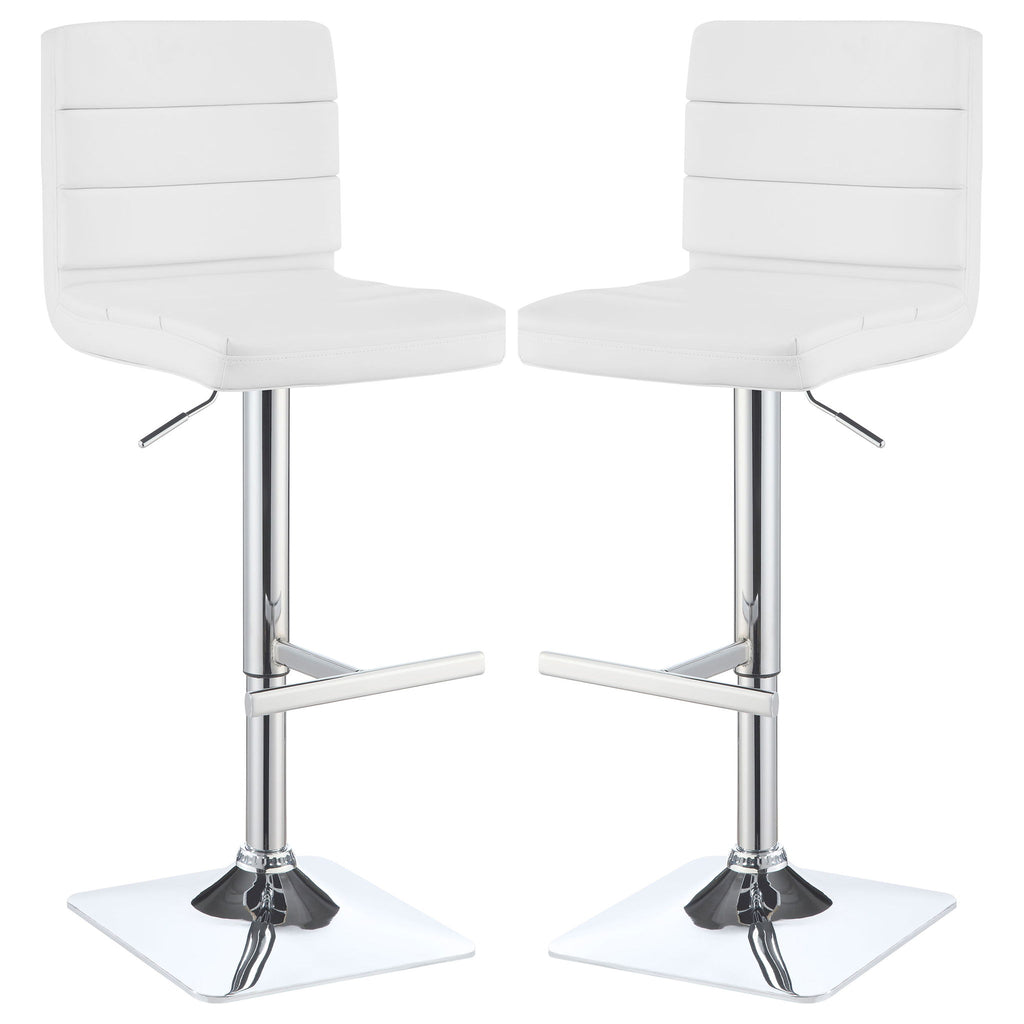 Fresco - Upholstered Adjustable Bar Stool (Set of 2) - White