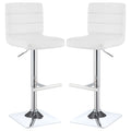 Fresco - Upholstered Adjustable Bar Stool (Set of 2) - White