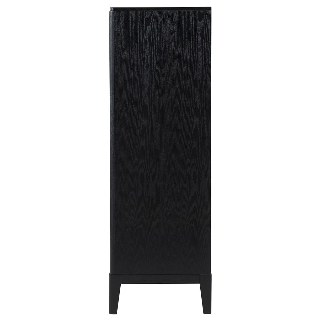 Mason - 5 Drawer Chest With Fluted Design - Black