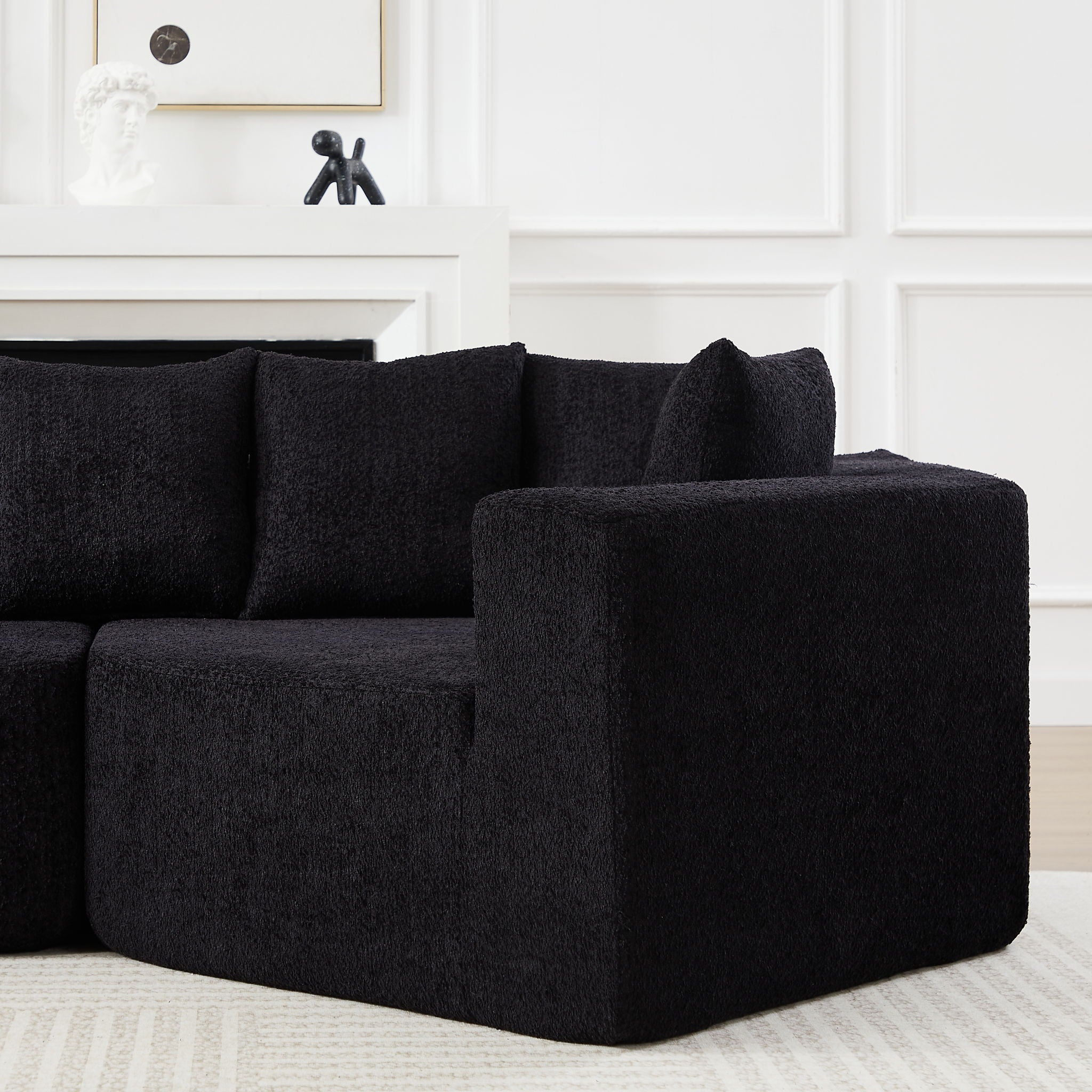L - Shaped Modular Sofa With Deep Seat And 11 Pillows