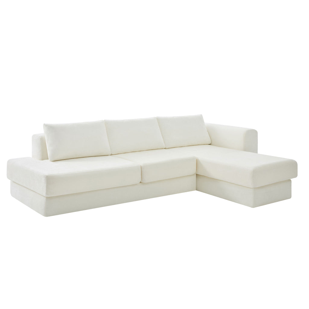 L-Shaped Modular Sofa With Double Layer Cushion