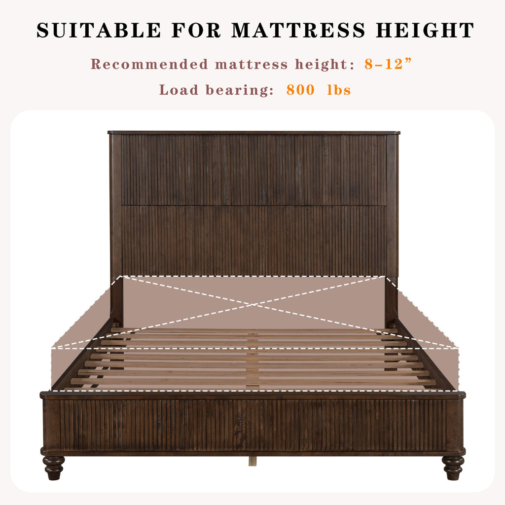 Platform Bed Frame & Tall Headboard