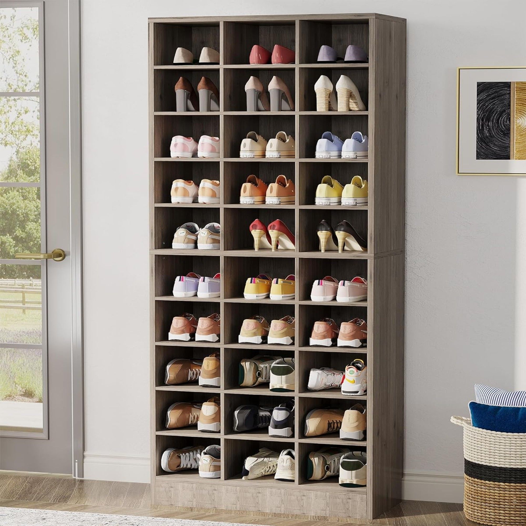 10 Tier Shoe Storage Cabinet With 30 Cubbies