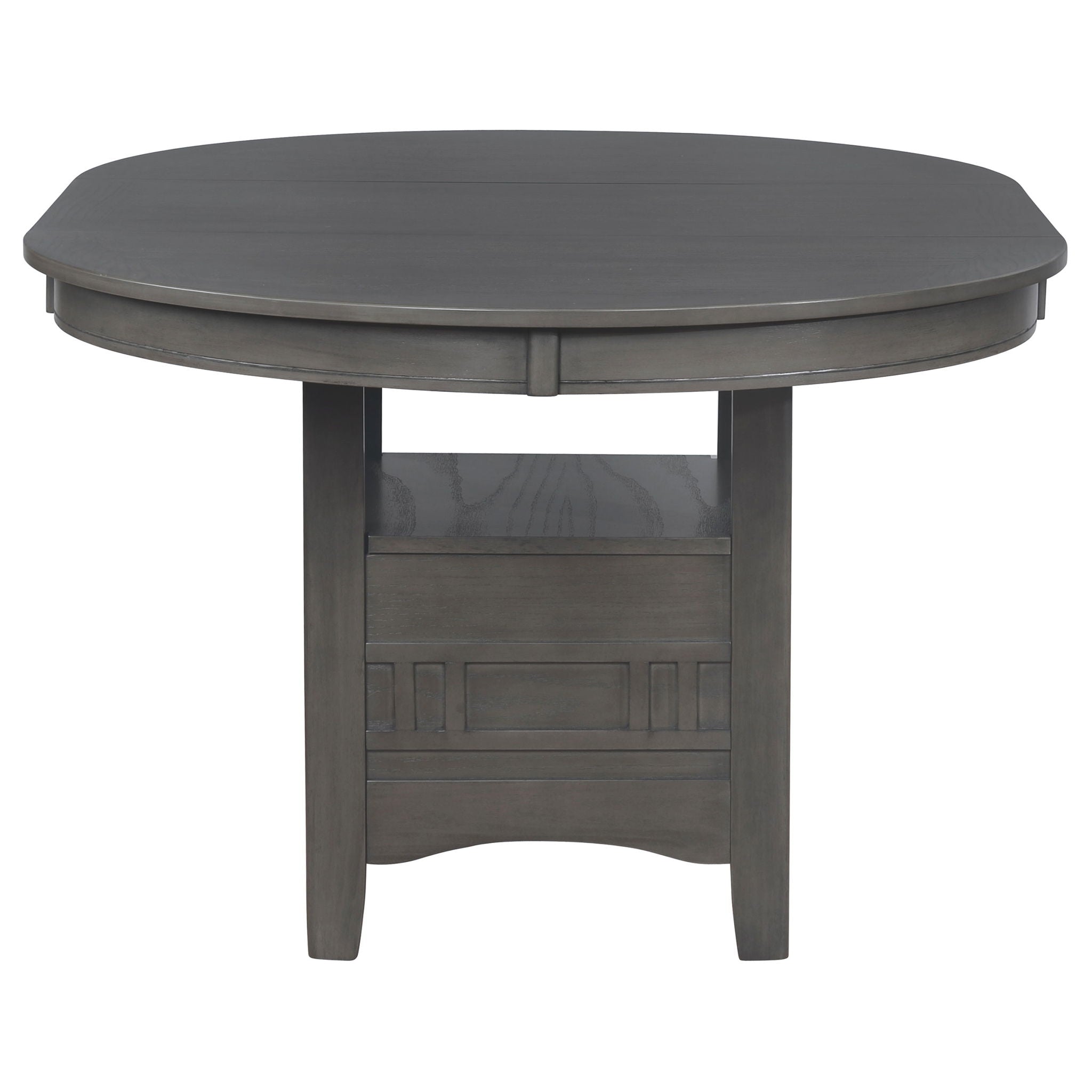 Lavon - Oval Extension Leaf Dining Table With Built In Storage - Gray