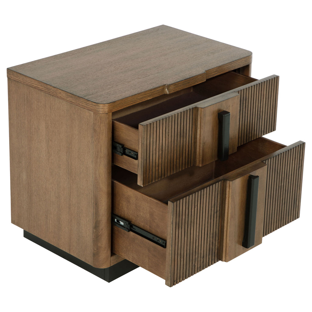 Moraga - 2 Drawer Nightstand - Ash Brown