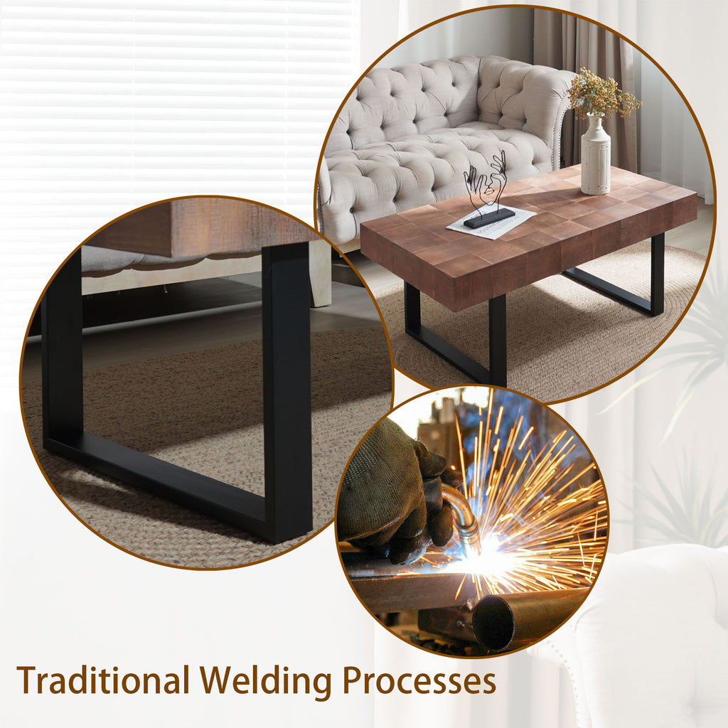Rectangular Coffee Table With U-Shaped Legs Living Room - Multi
