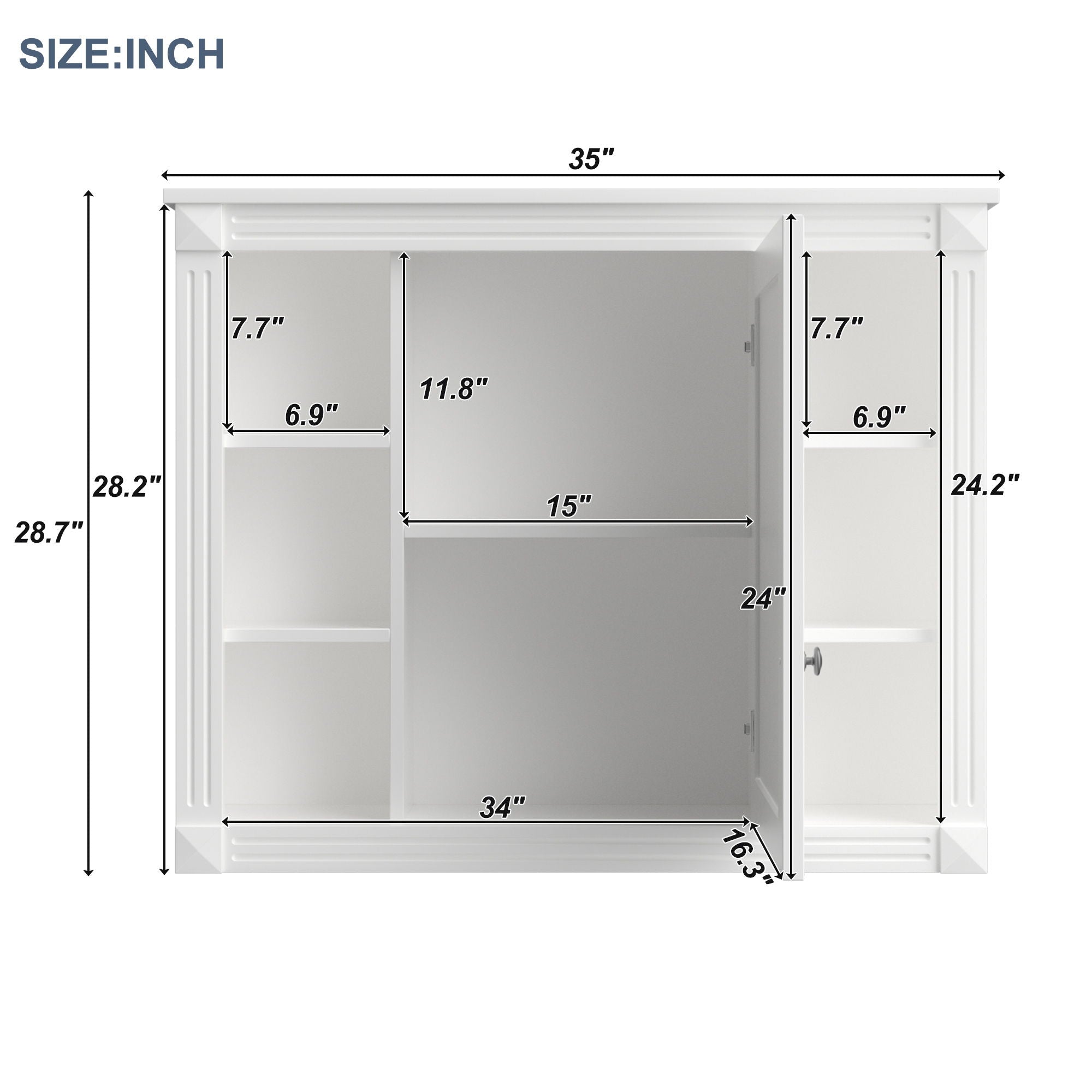 Bathroom Vanity With Top Sink, Mirror Cabinet, 2 Soft Closing Doors & 2 Drawers