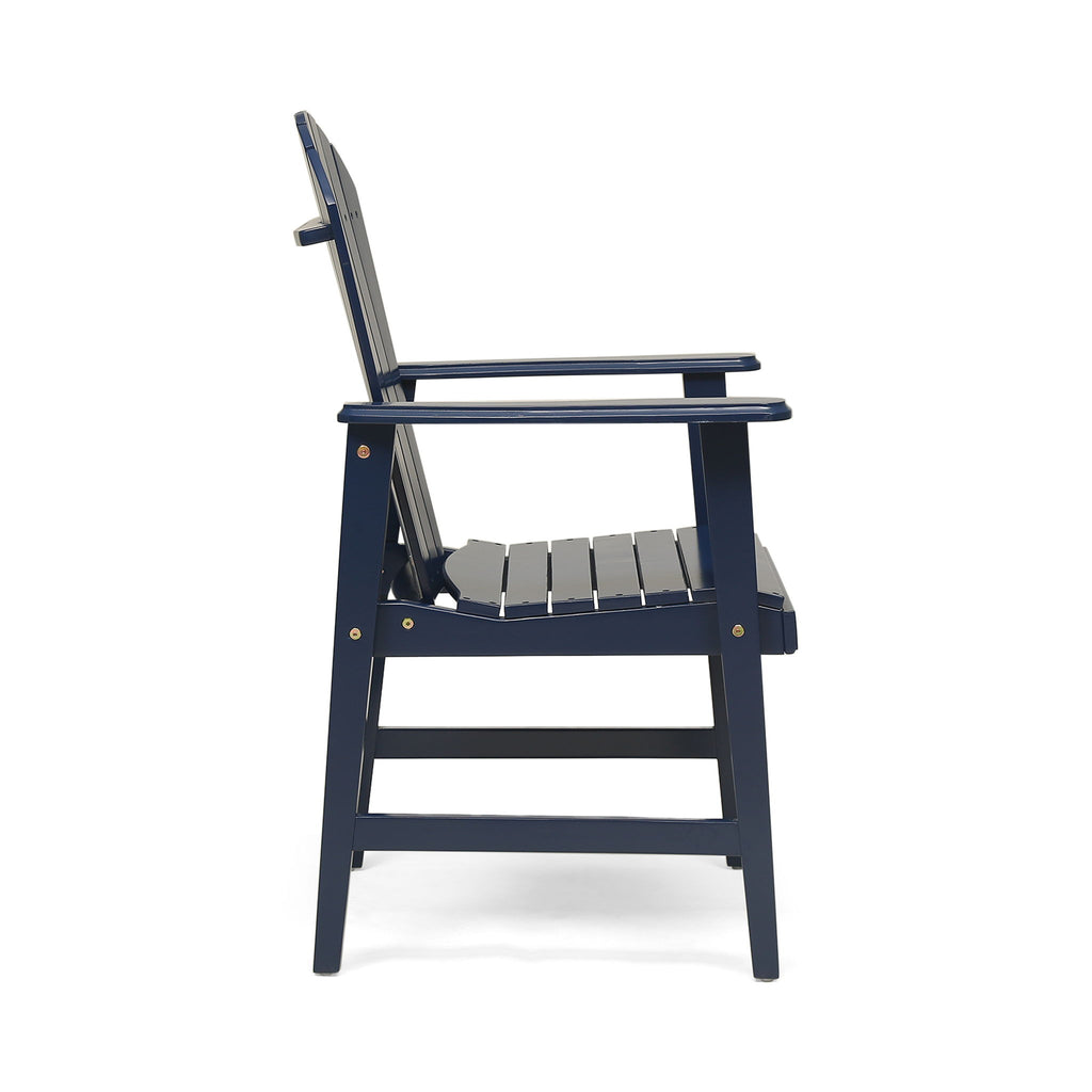 Outdoor Weather Resistant Acacia Wood Adirondack Dining Chairs (Set of 2)