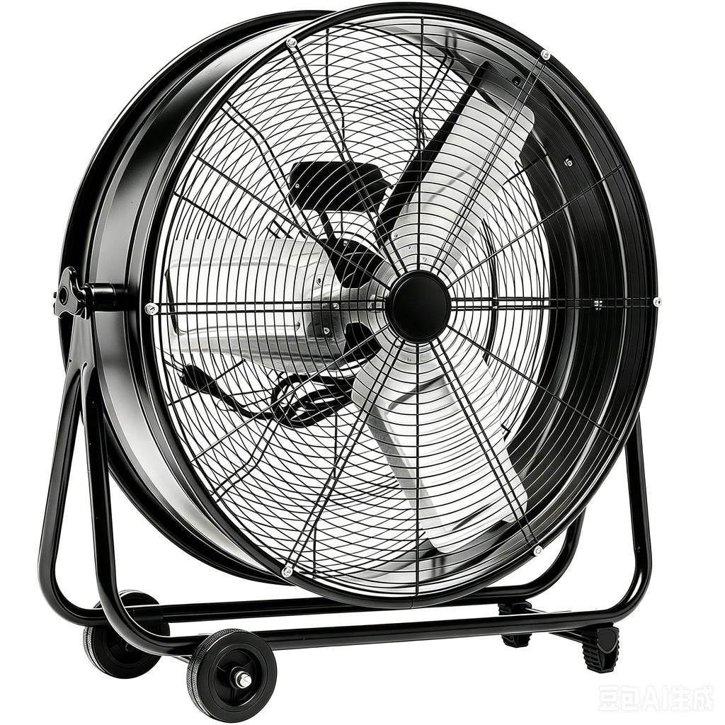 Drum Fan With Pure Copper Wiring Motor And Blades - Black