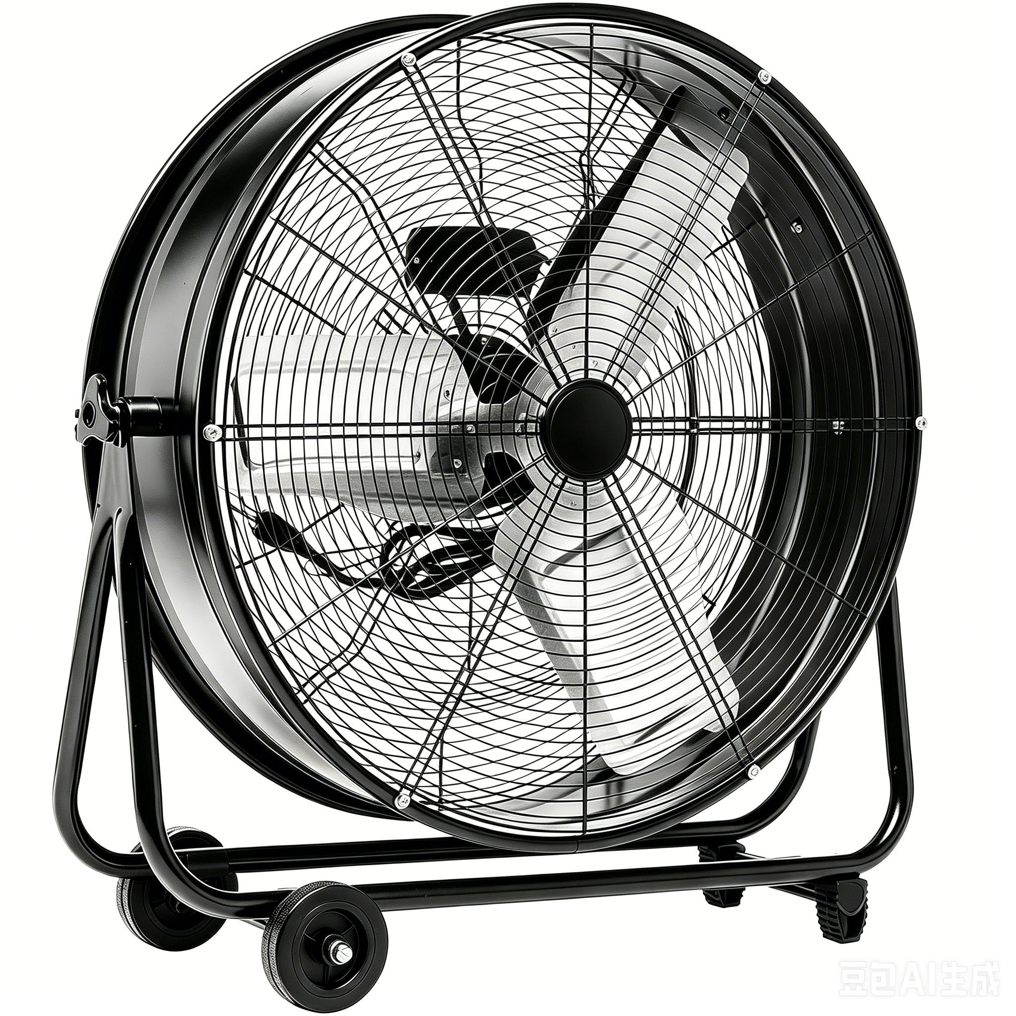Drum Fan With Pure Copper Wiring Motor And Blades - Black