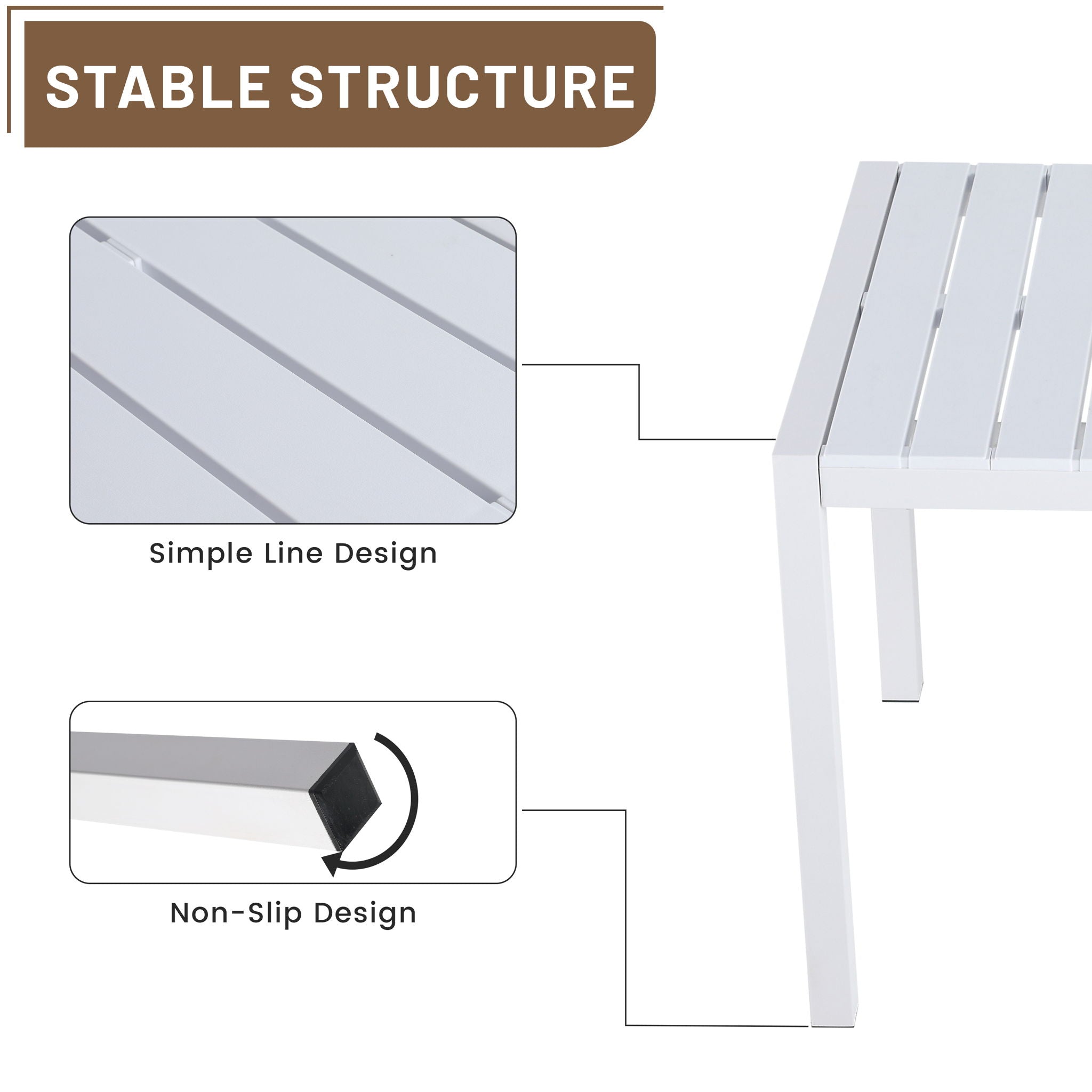 4 Piece Set Of Modern Striped Color- Blocking Single Chairs With Long Table