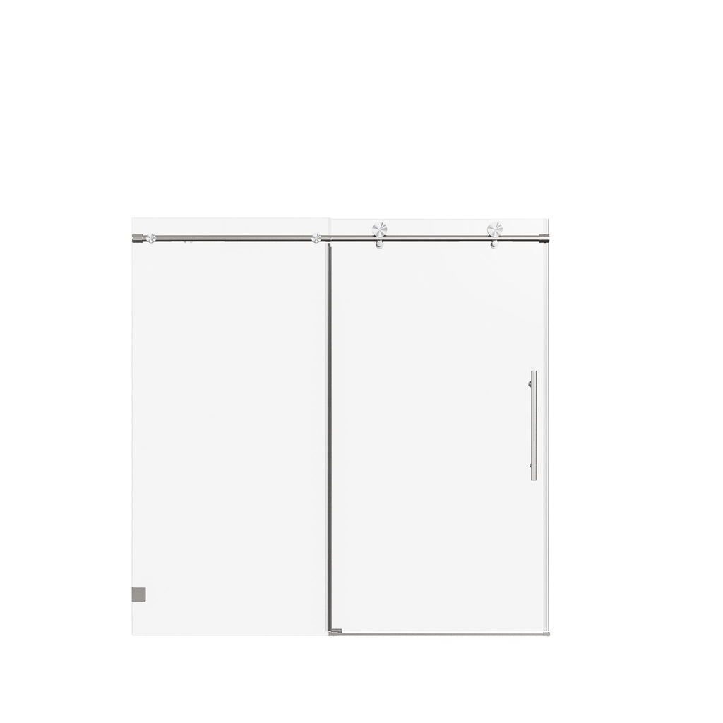 Frameless Single Sliding Soft Close Shower Doors, 5/16" Sgcc Tempered Glass