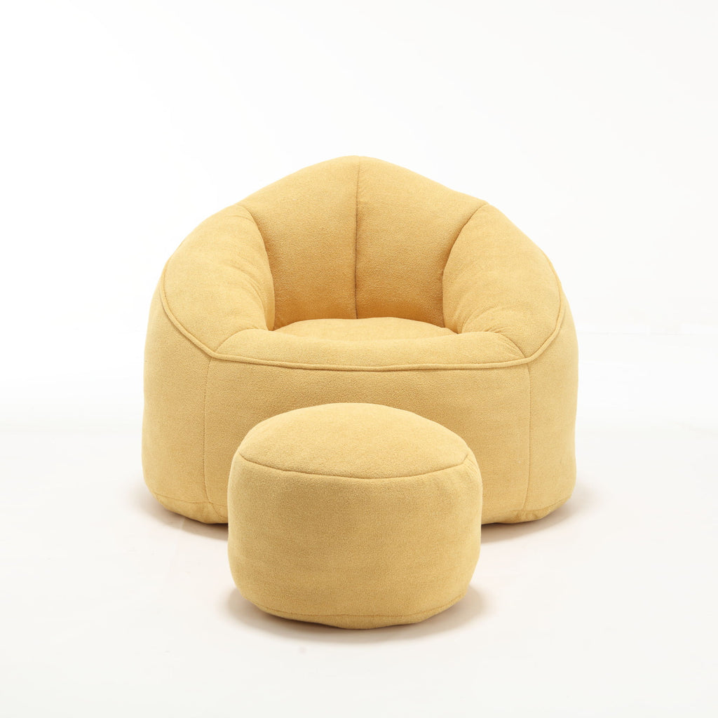 Bedding Bean Bag Sofa Chair High Pressure Foam With Footrest