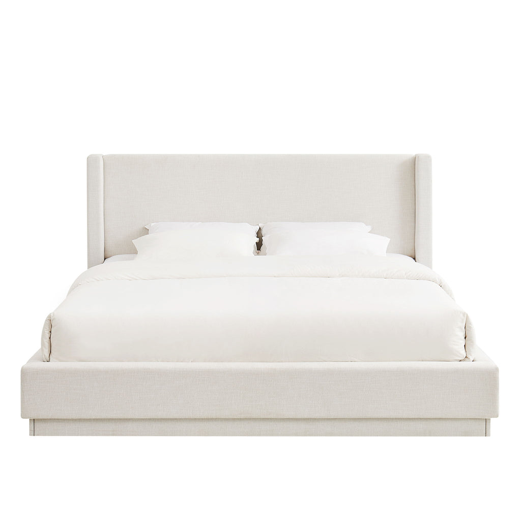 Noir - Upholstered Platform Bed With Wingback Headboard