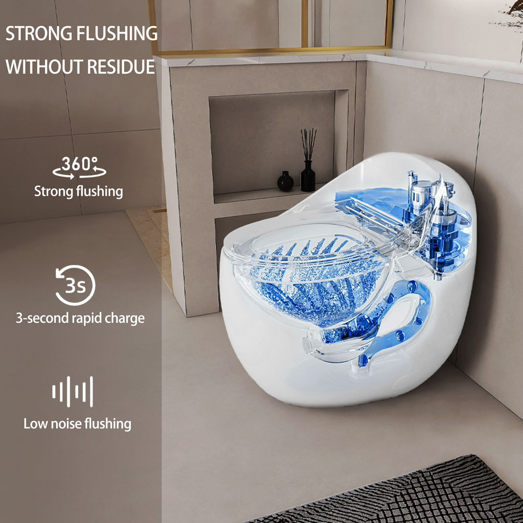 Modern Egg Shape Toilet 1.28 Gpf Single Flush Ceramic