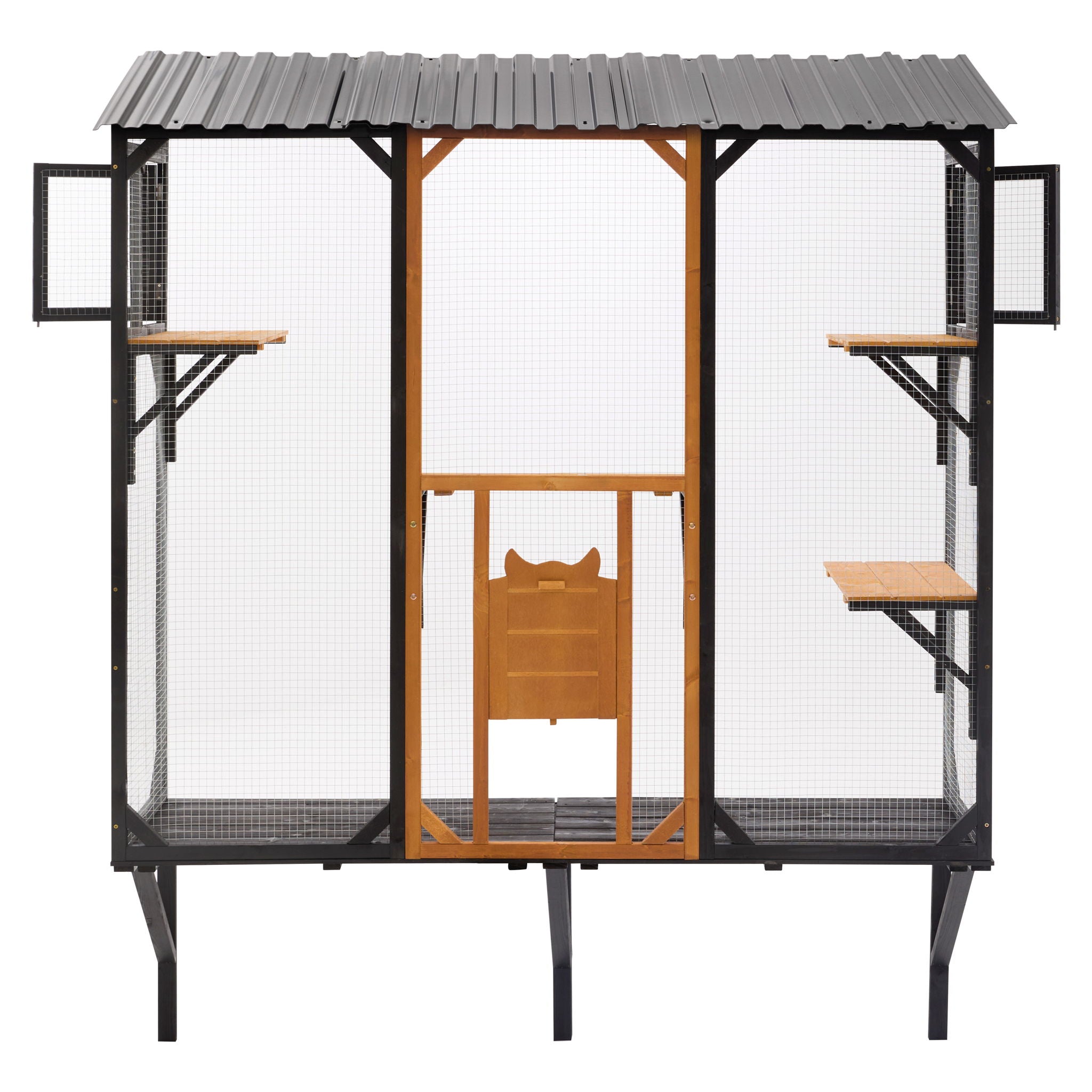 Outdoor Cat Catio With Platforms