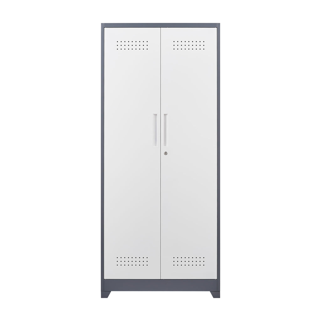 Lockers With Locking Doors, Adjustable Shelves, High Broom Tool Storage Cabinet