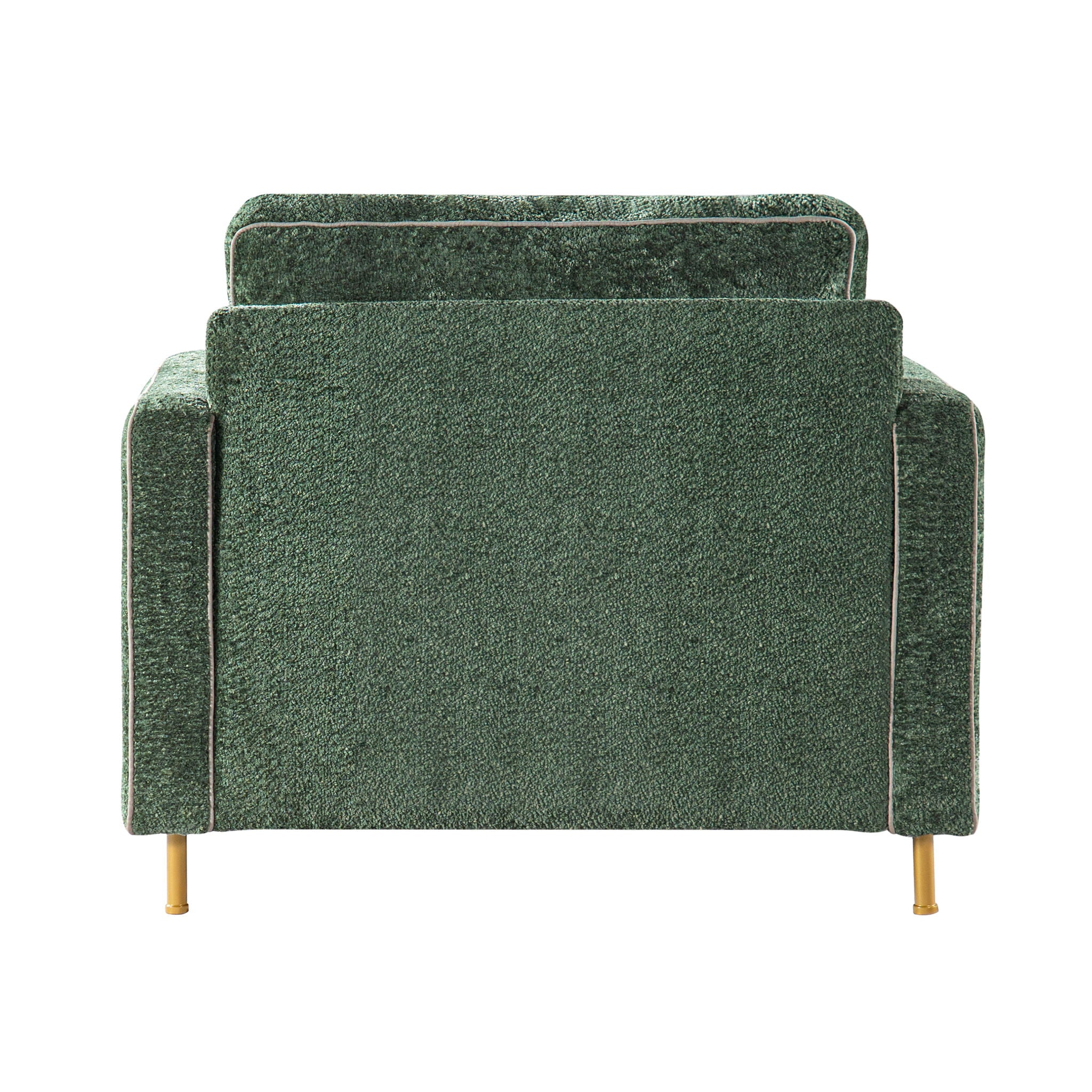 Accent Chair Upholstered Single Sofa With Square Arms, Sewn Pillow Back For Living Room