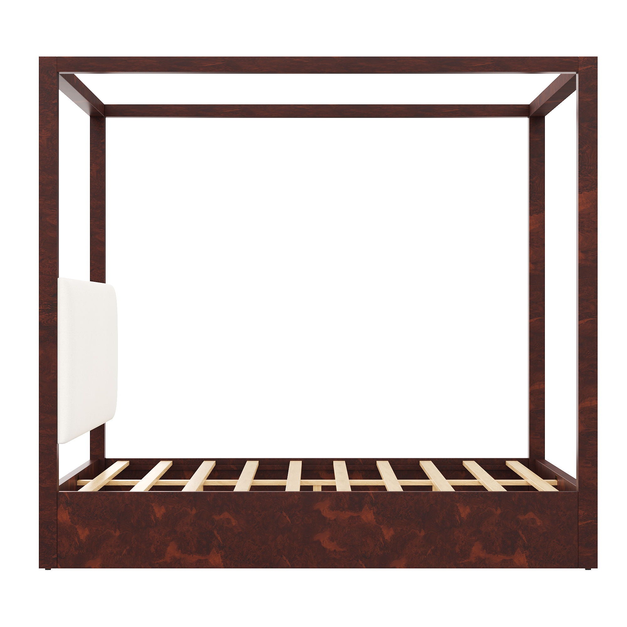 Canopy Platform Bed With Upholstered Headboard