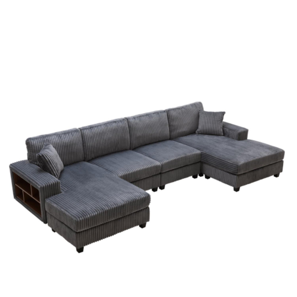 U-Shaped Convertible Sofa, 4 Seater Large Living Room Lounge