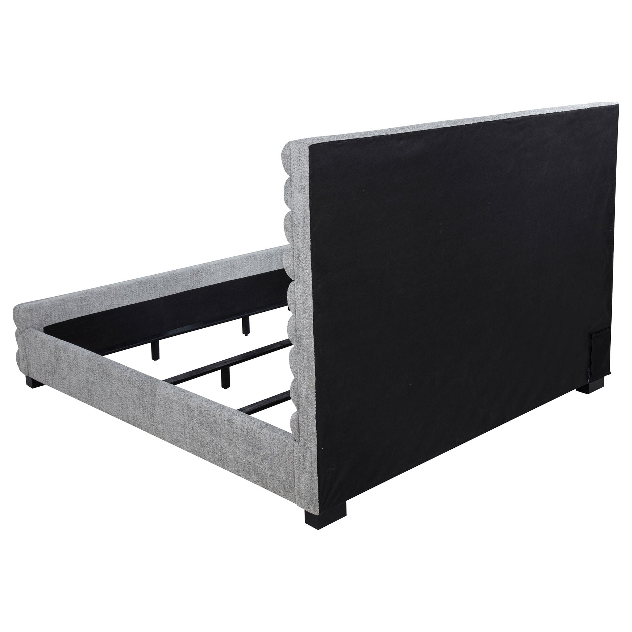 Fandango - Eastern Bed With Rolled Tufting - Gray