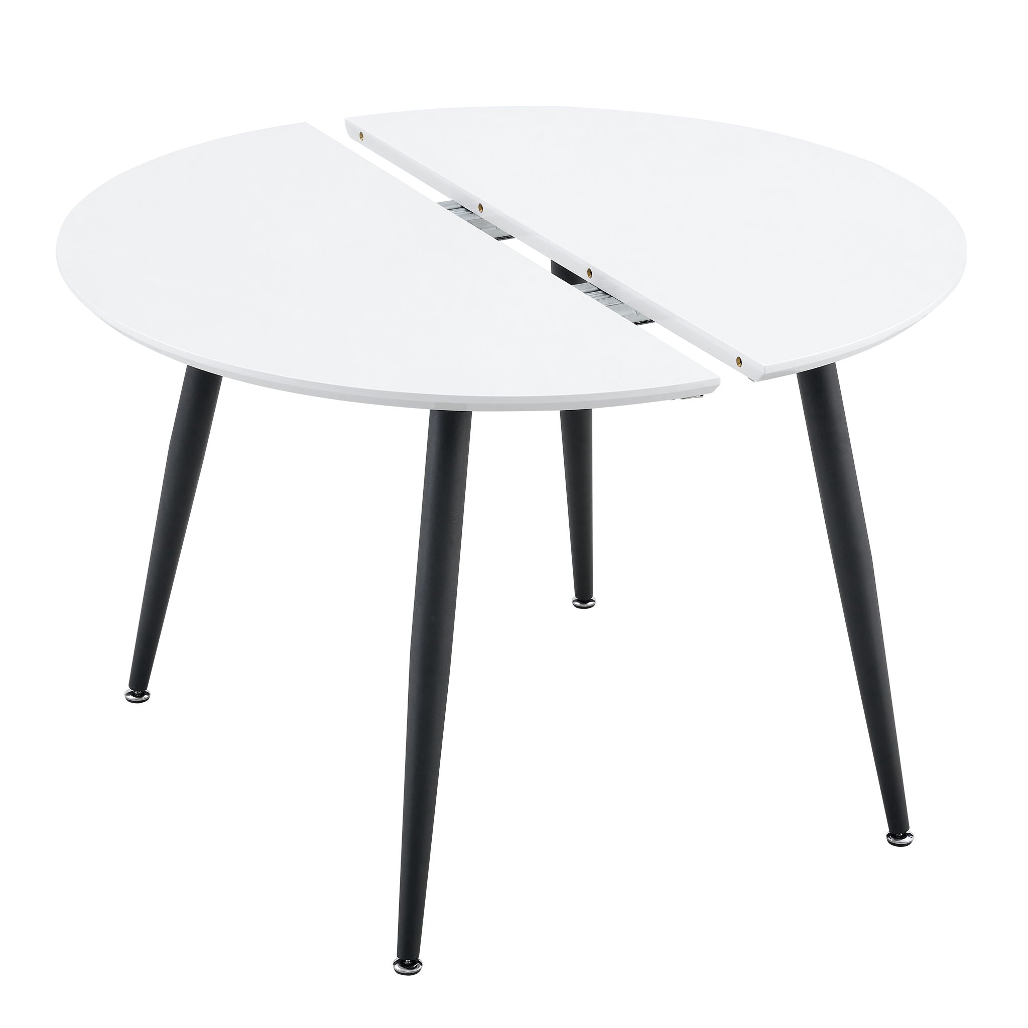 Pull Out Dining Table, Round Design - White