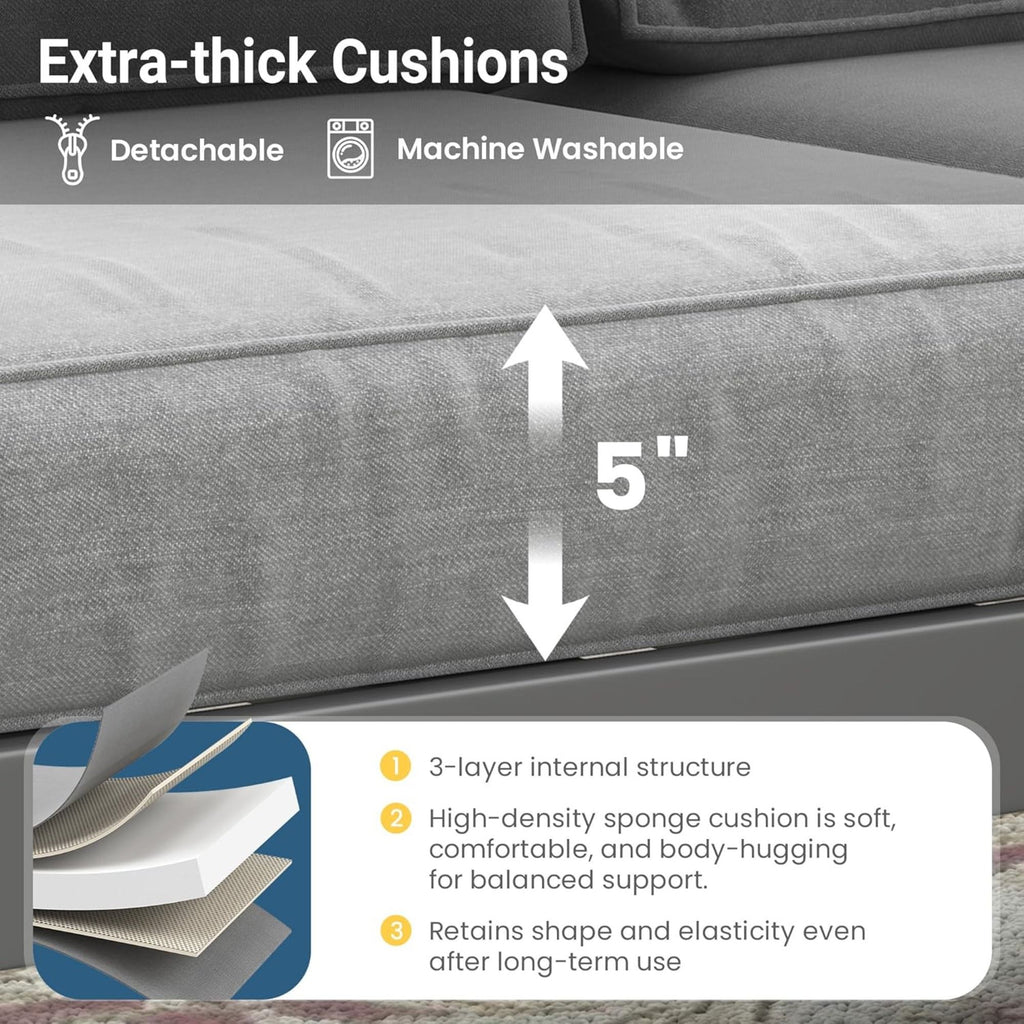 Modern All-Weather Patio Armchairs With Thick Cushions (Set of 2)