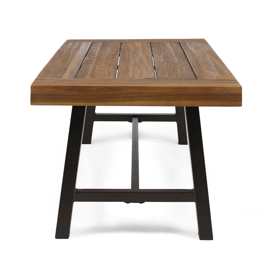 Carlisle - Industrial Coffee Table With And Slat Panel Design - Natural