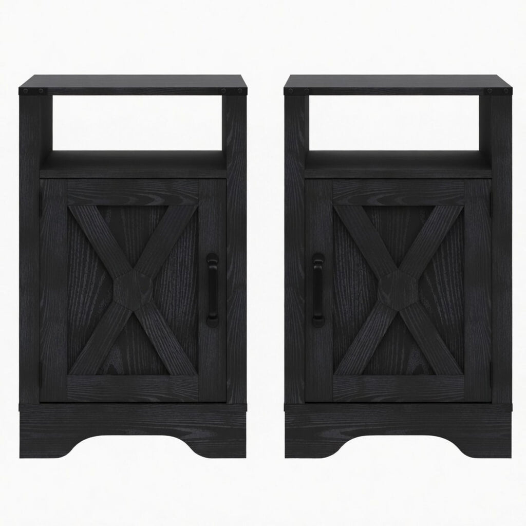 Farmhouse Nightstand, Charging Station & Storage