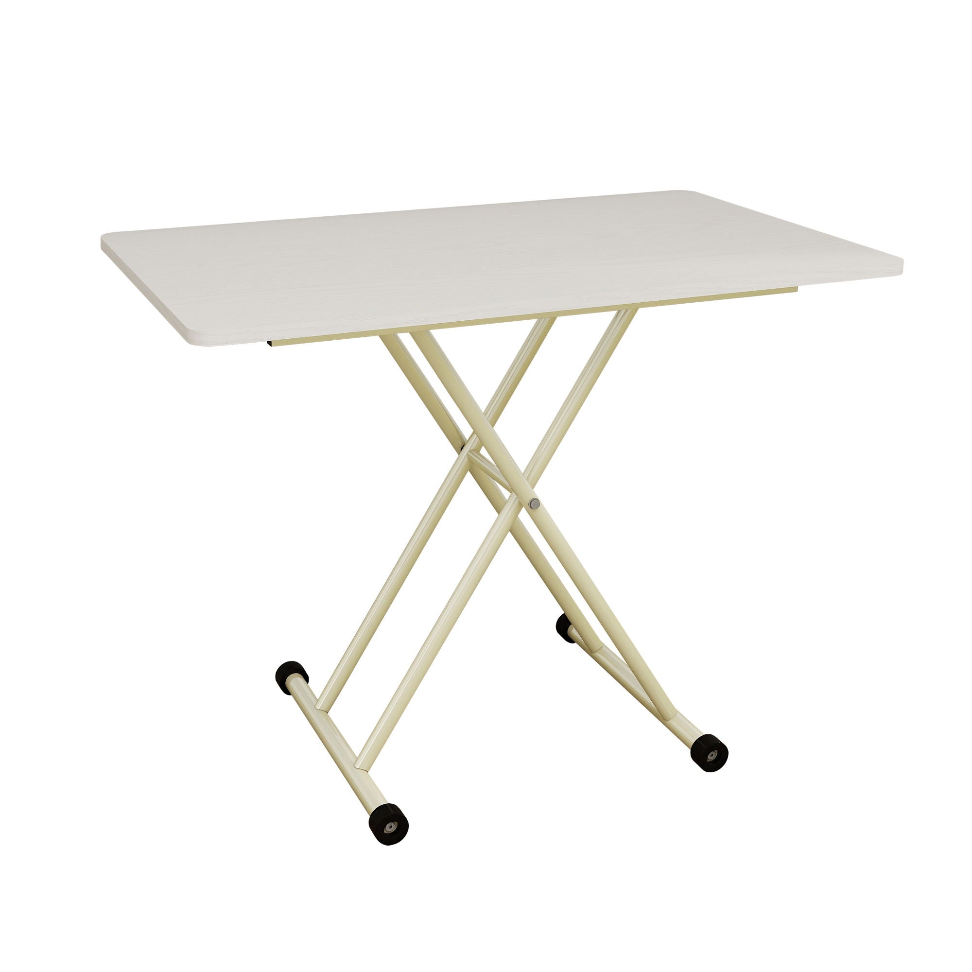 Adjustable Standing Table, Indoor & Outdoor Use, Portable With Adjustable Height - Off White / White