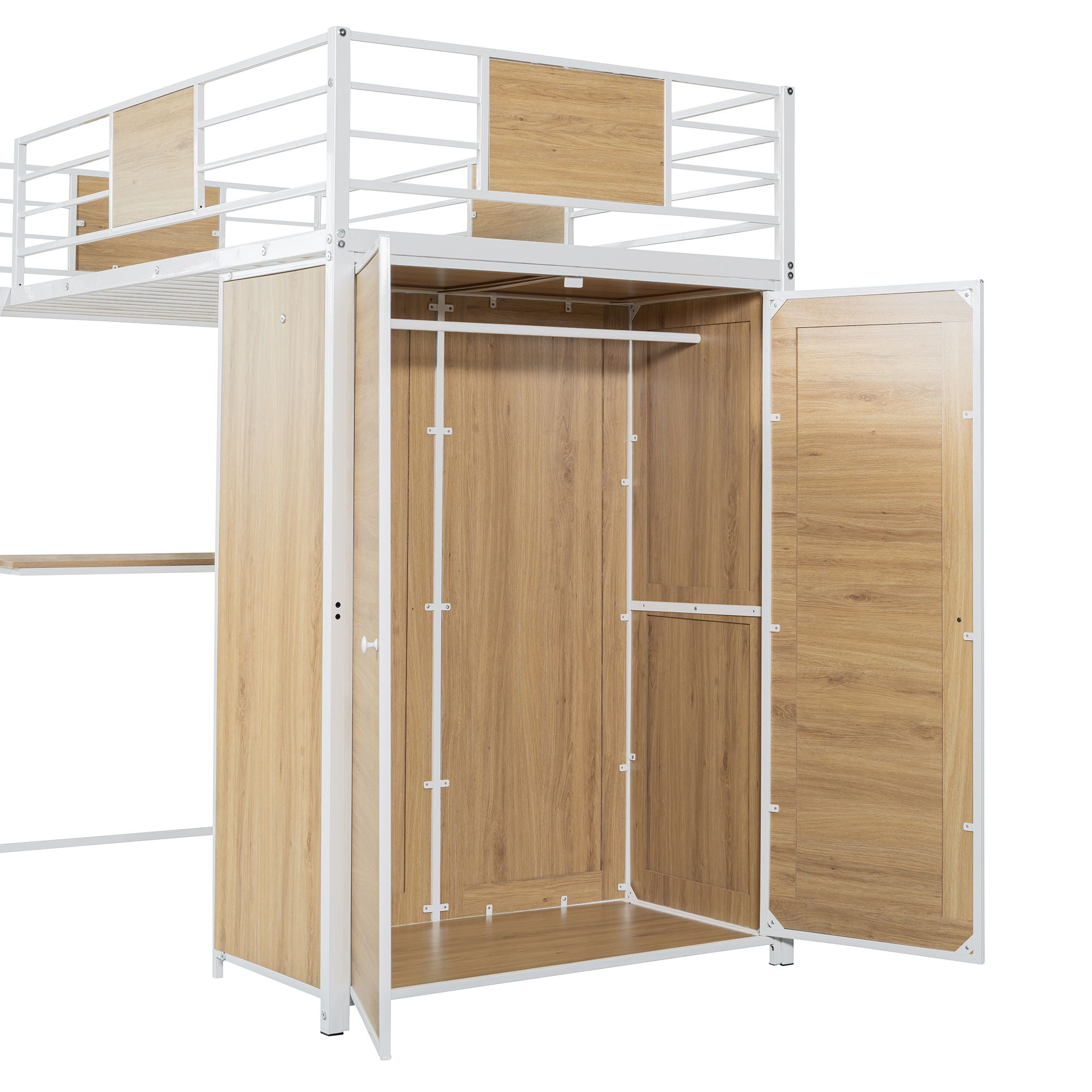 Loft Bed With L Shape Desk And Wardrobe