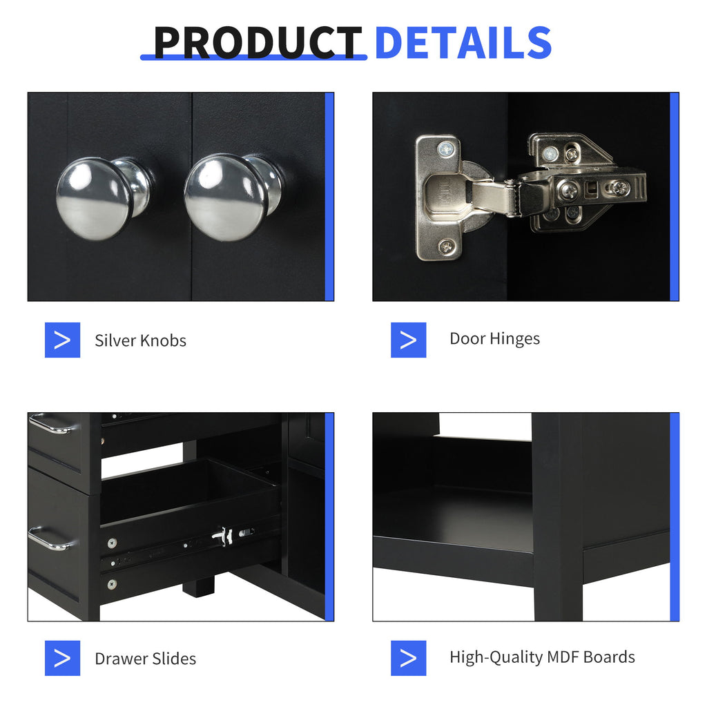 Bathroom Vanity With Sink Top, Bathroom Vanity Cabinet With 2 Doors And 2 Drawers, Open Shelf