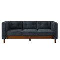 3 Seater Sofa With Square Arms, Tufted Pillow Back For Living Room