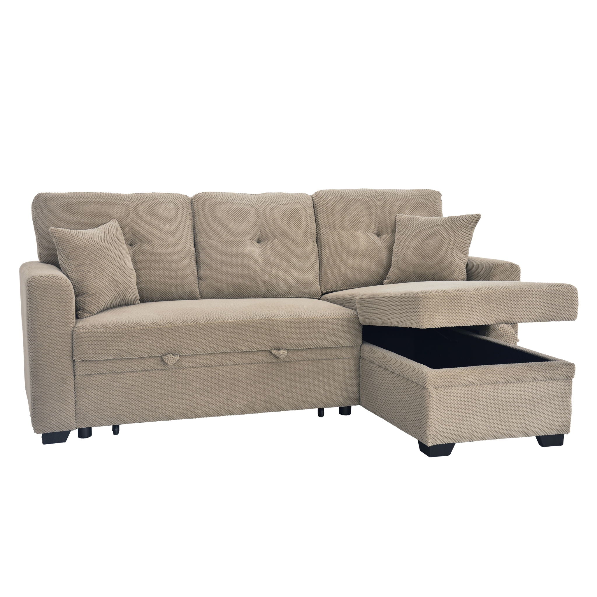Sleeper Sectional With Pull Out Bed, Reversible Chaise