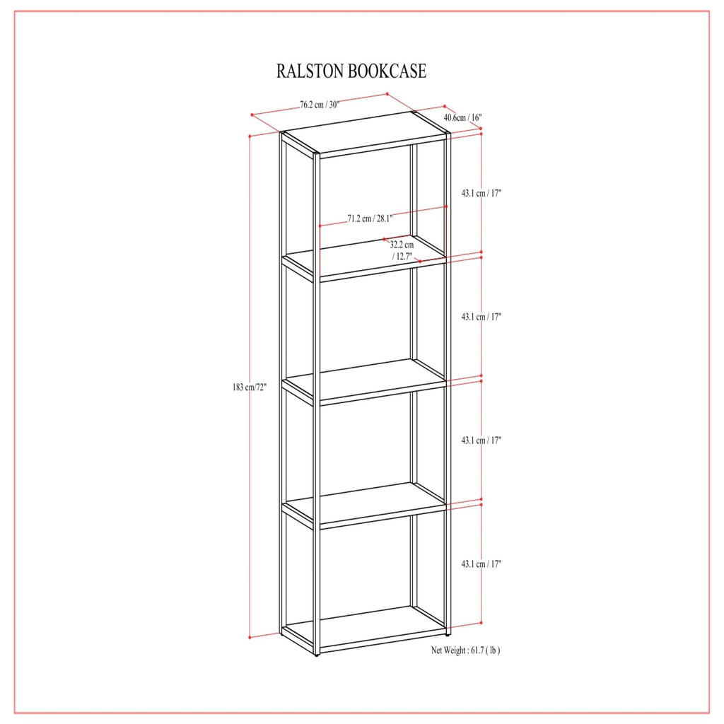 Ralston - Bookcase - Rustic Natural Aged Brown