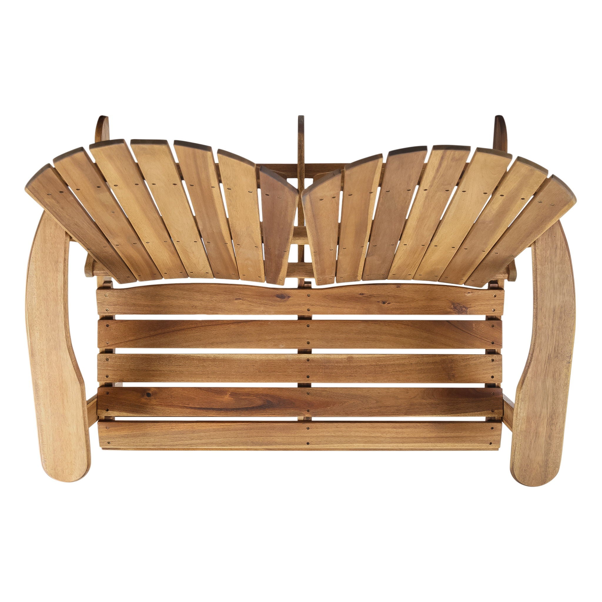 Outdoor Adirondack Rocking Loveseat With Hand Crafted Details