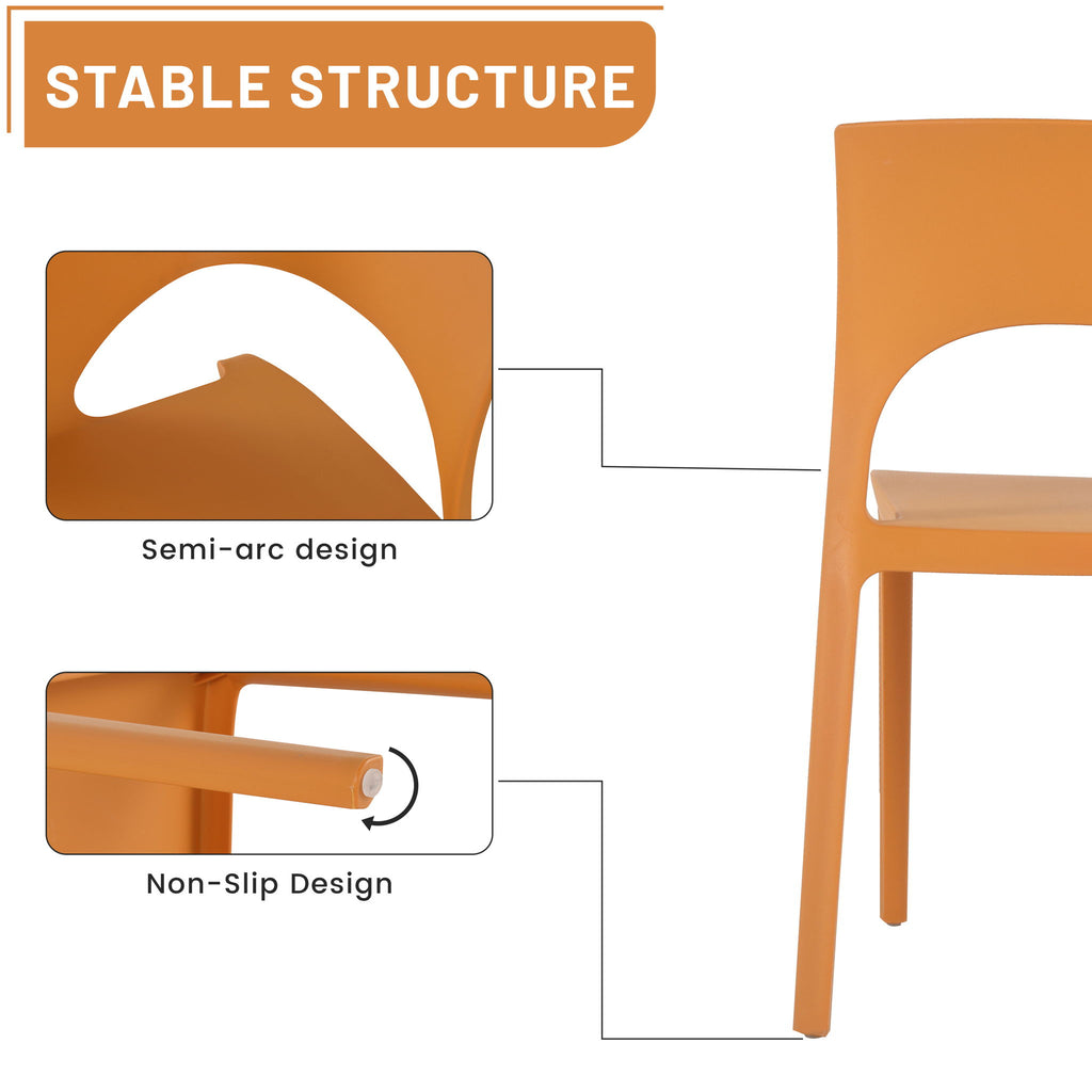 4 Piece Set Of Modern Designed Single Chairs With Folding Square Table