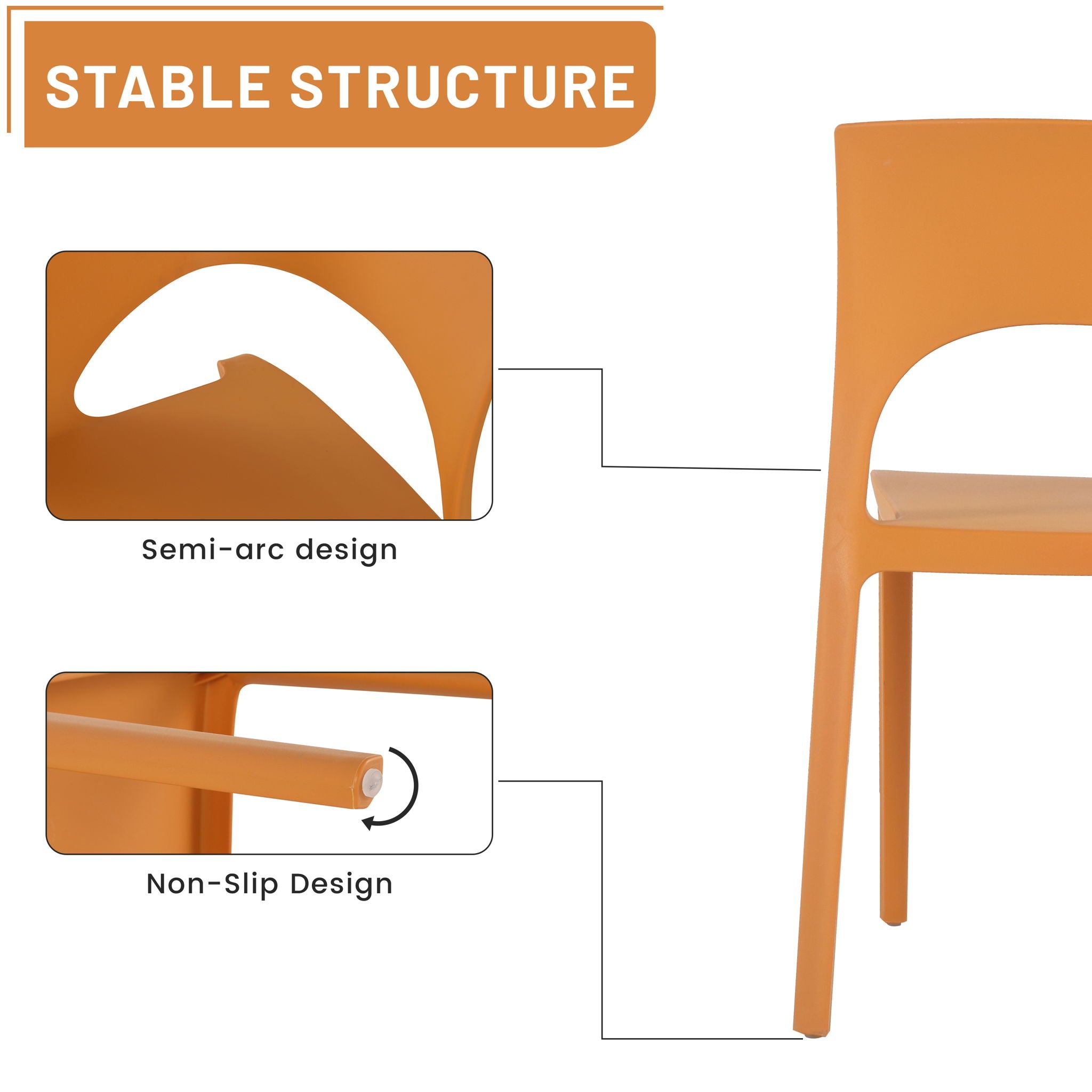 4 Piece Set Of Modern Designed Single Chairs With Folding Square Table