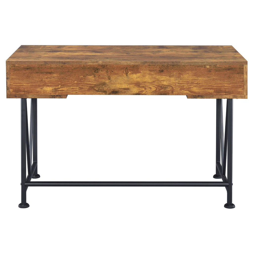 3 Drawer Writing Desk With Handles - Brown
