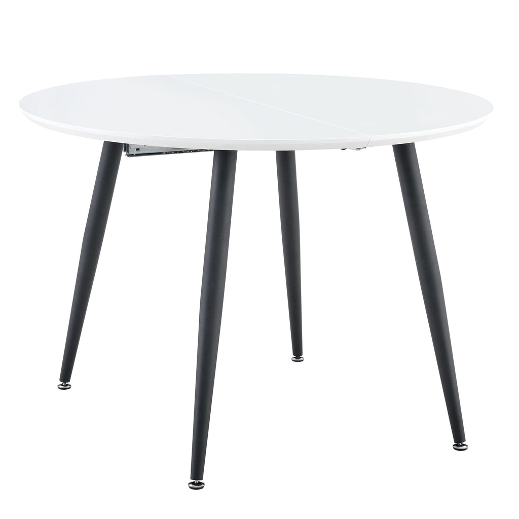Pull Out Dining Table, Round Design - White