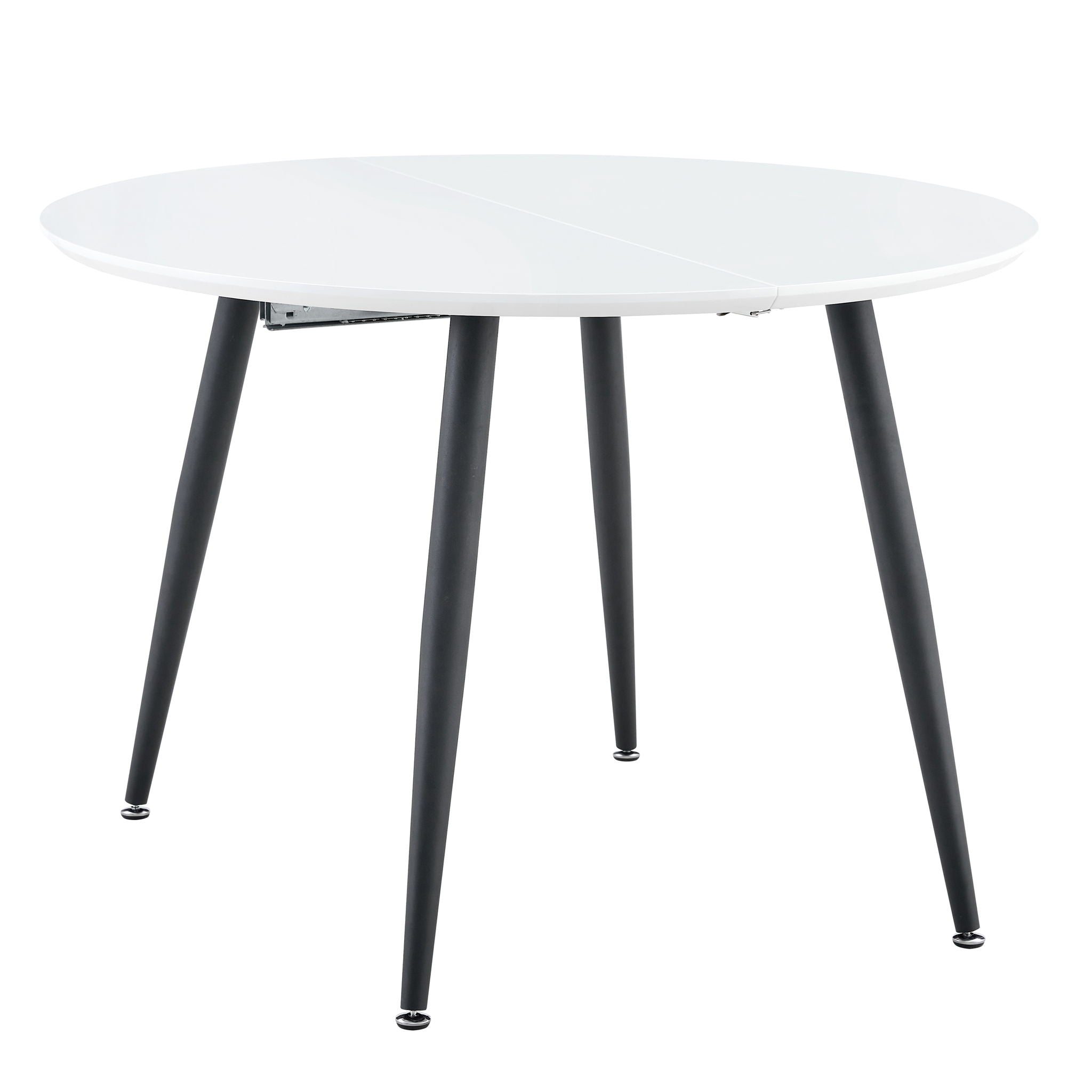 Pull Out Dining Table, Round Design - White