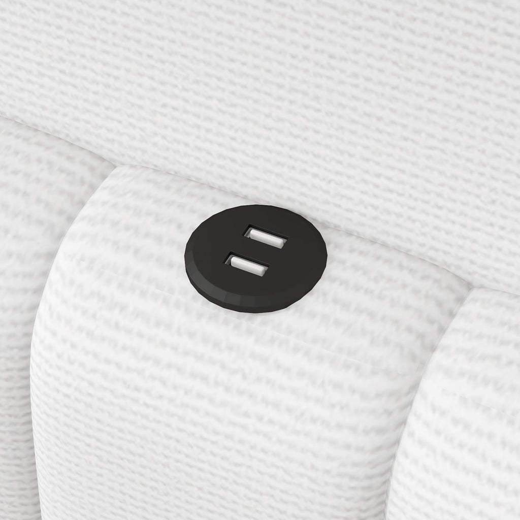 Upholstered Platform Bed With LED Belt And USB Ports