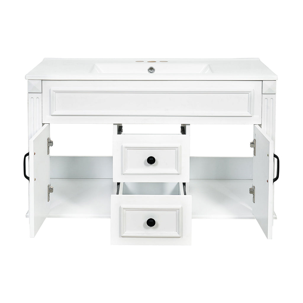 French Simple Style Wall Mounted Bathroom Cabinet With Sink