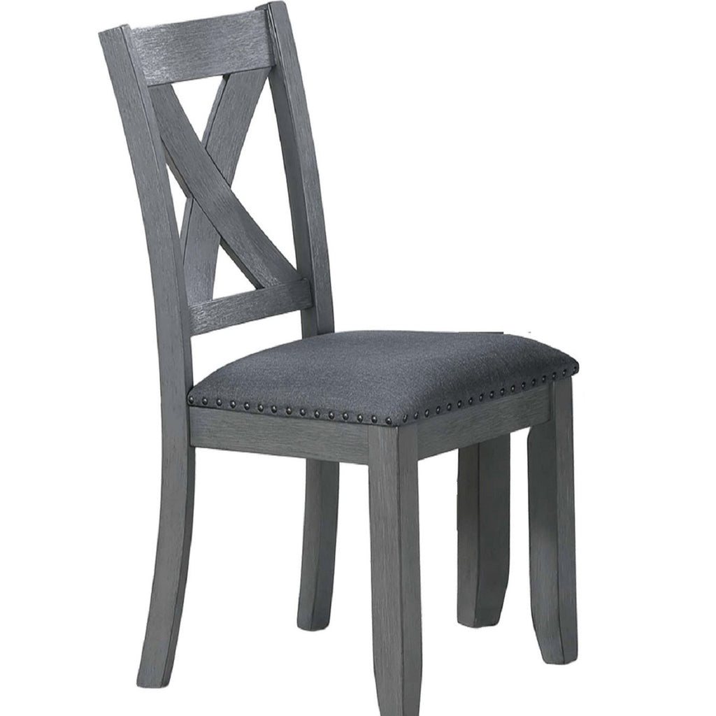 7 Piece Dining Room Furniture, Table And 6 Chairs Set - Gray