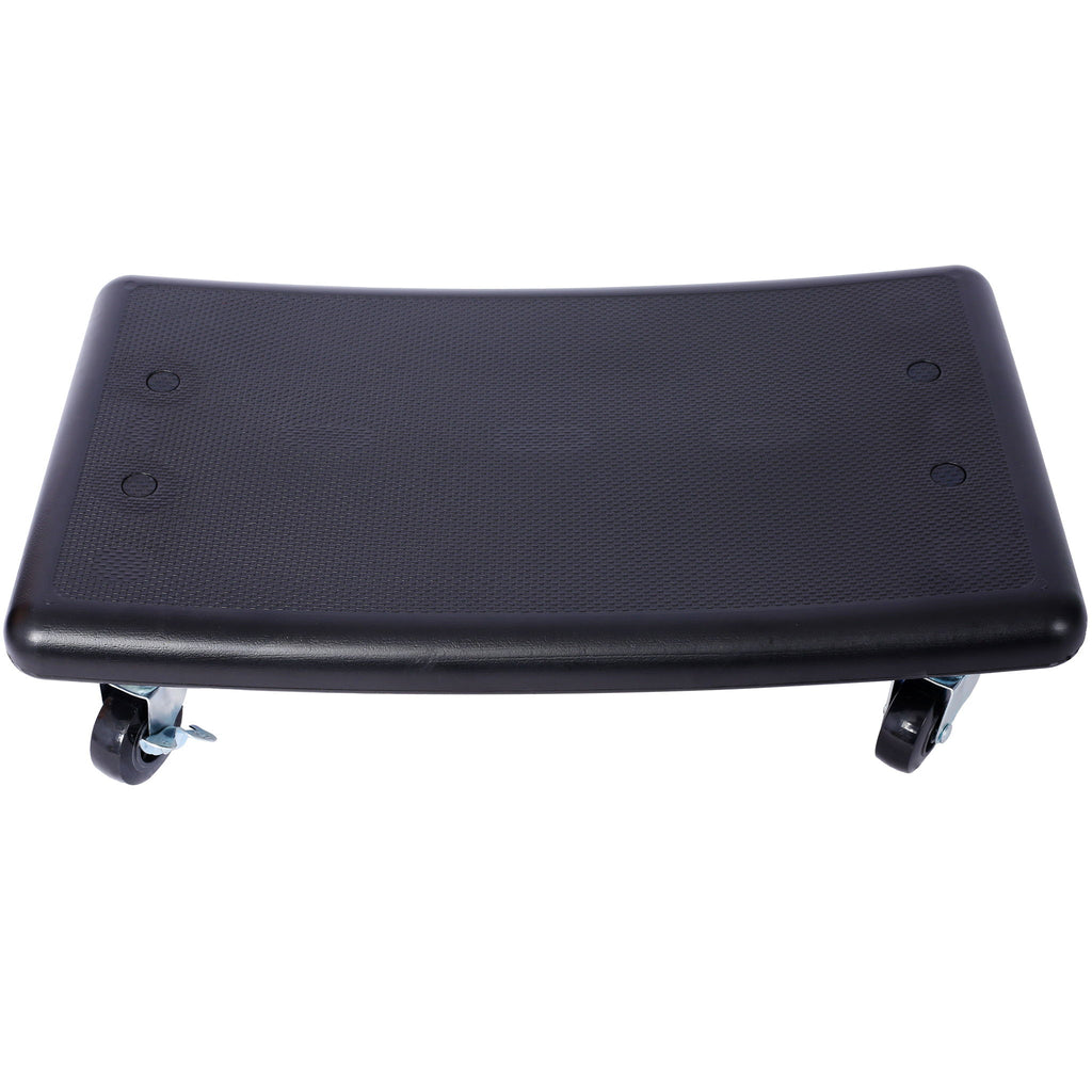 Rolling Detailing Creeper Seat With Wheels, Removable Tool Trays, 300 Lbs Capacity - Green