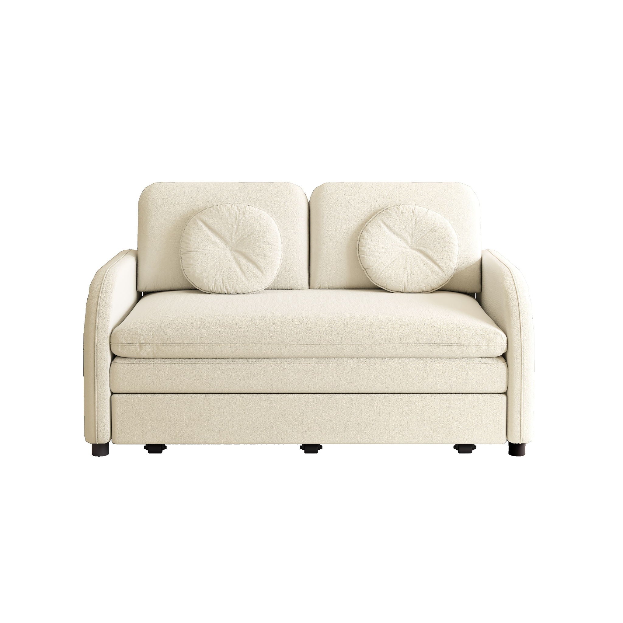 Upholstered Pull Out Couch With Side Pocket & USB Port