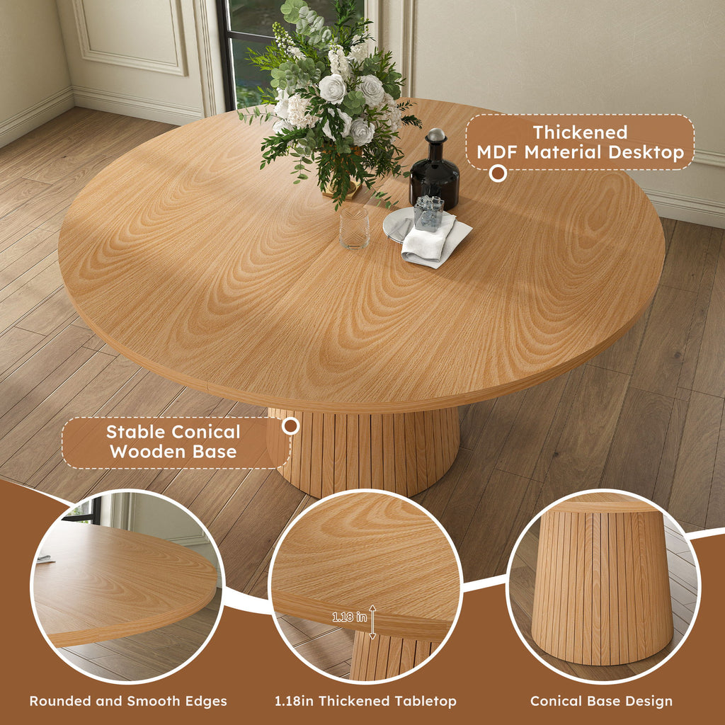 Round Dining Table With Strip Base