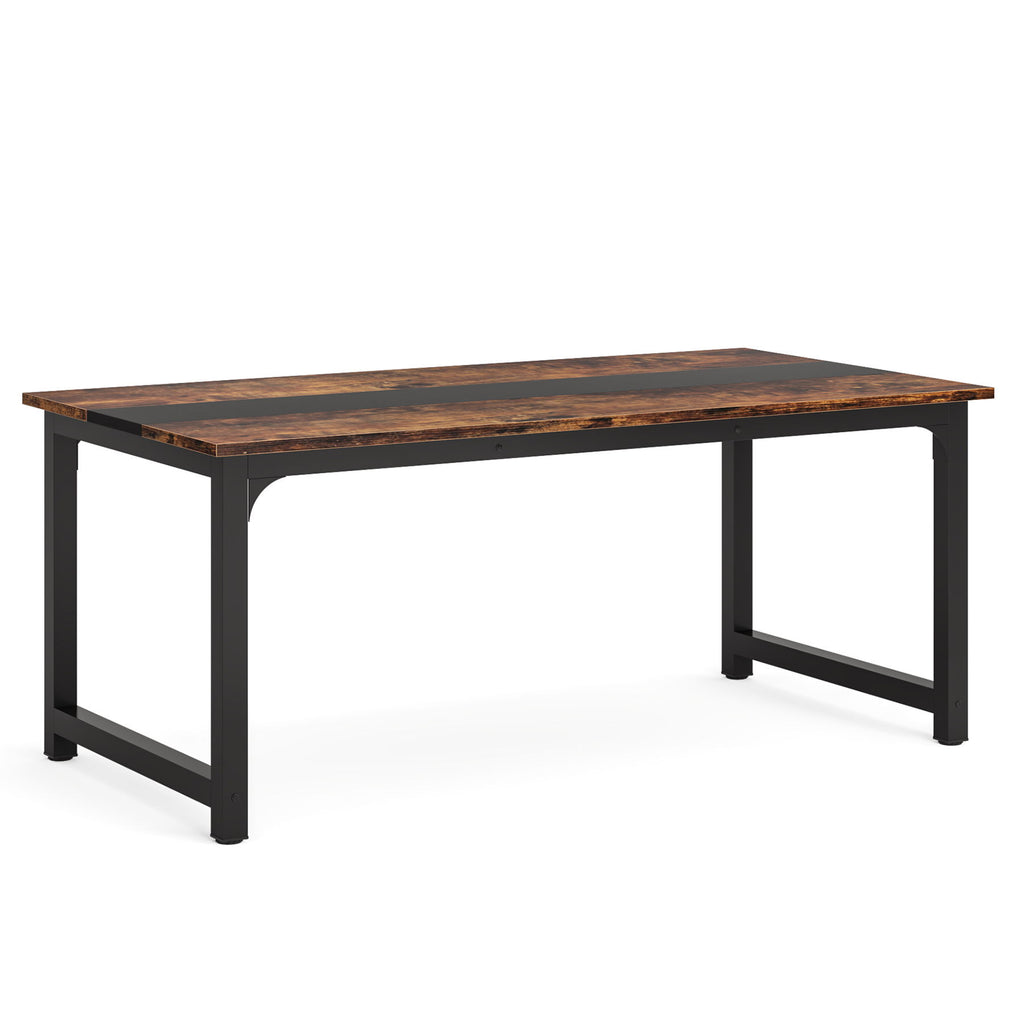 Large Computer Desk With Steel Frame For Home Office Workstation