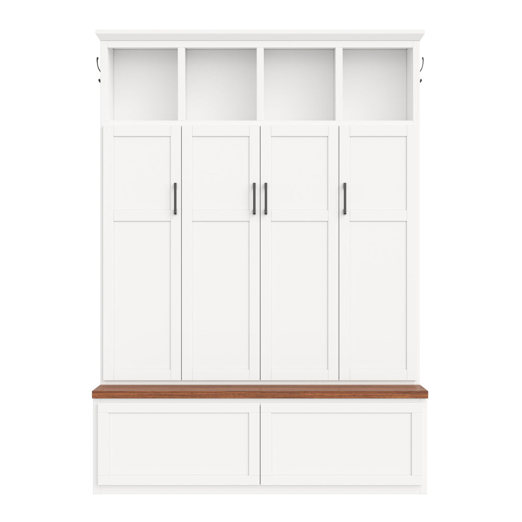 Hall Tree With 4 Hidden Cabinets