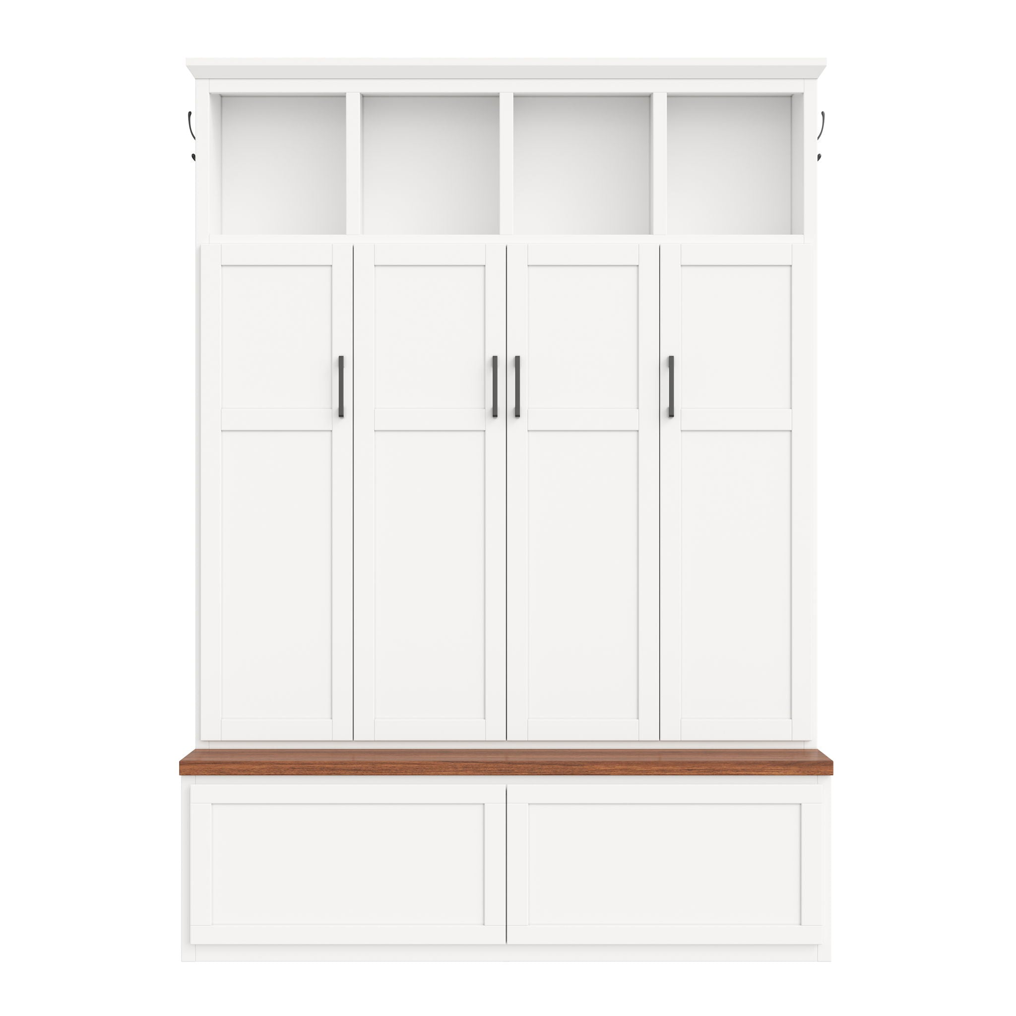 Hall Tree With 4 Hidden Cabinets